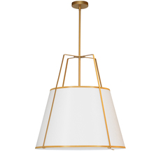 Dainolite Canada TRA-3P-GLD-WH - 3 Light Trapezoid Pendant Gold frame and White Shade w/790 Diffuser