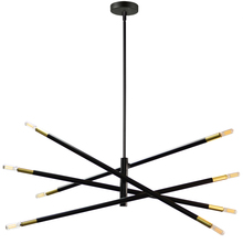 Dainolite Canada WAN-408P-MB-AGB - 8 Light Incandescent Pendant, Matte Black & Aged Brass