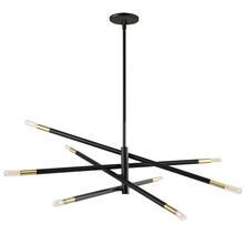 Dainolite Canada WAN-548P-MB-AGB - 8 Light Incandescent Pendant, Matte Black and Aged Brass