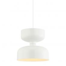 Matteo Lighting C71101WH - 1 LT Bottom D13.78" & Top D11.02" "Pedestal" White Pendant