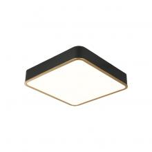 Matteo Lighting M10545BKAG - 15" Diam "Ainslay" Square Black + Aged Gold Ceiling Mount