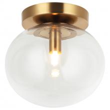Matteo X38101AG - 1 LT 6.9"DIA "BULBUS" AGED GOLD CEILING MOUNT / CLEAR GLASS G9 LED 10W