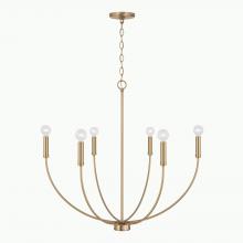  452161AD - 6-Light Chandelier in Aged Brass