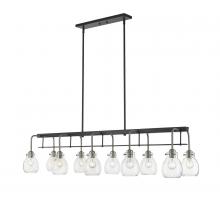  466-10L-MB-BN - 10 Light Linear Chandelier