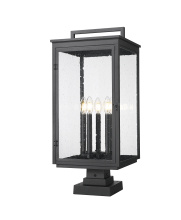 z-Lite 5019PHXLS-SQPM-BK - 5 Light Outdoor Pier Mounted Fixture