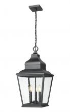 z-Lite 5029CHB-BK - 3 Light Outdoor Chain Mount Ceiling Fixture