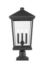  568PHXLR-533PM-BK - 3 Light Outdoor Pier Mounted Fixture