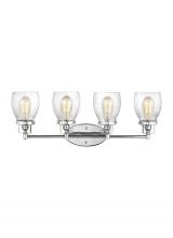 Generation Lighting  4414504-05 - Belton transitional 4-light indoor dimmable bath vanity wall sconce in chrome silver finish with cle