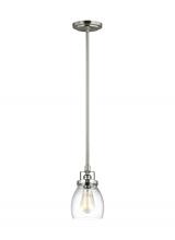 Generation Lighting  6114501-962 - Belton transitional 1-light indoor dimmable ceiling hanging single pendant light in brushed nickel s