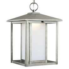 Generation Lighting  6902997S-57 - Hunnington contemporary 1-light outdoor exterior led outdoor pendant in weathered pewter grey finish