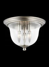 Generation Lighting  7514503-962 - Belton transitional 3-light indoor dimmable ceiling flush mount in brushed nickel silver finish with