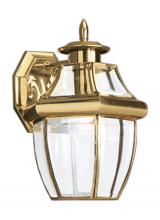 Generation Lighting  8038-02 - Lancaster traditional 1-light outdoor exterior medium wall lantern sconce in polished brass gold fin