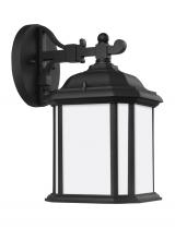 Generation Lighting  84529EN3-12 - Kent traditional 1-light LED outdoor exterior small wall lantern sconce in black finish with satin e