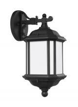 Generation Lighting  84530EN3-12 - Kent traditional 1-light LED outdoor exterior medium wall lantern sconce in black finish with satin