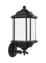 Generation Lighting  84532-12 - Kent traditional 1-light outdoor exterior large uplight wall lantern sconce in black finish with sat