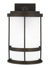 Generation Lighting 8690901DEN3-71 - Wilburn modern 1-light LED outdoor exterior Dark Sky compliant medium wall lantern sconce in antique