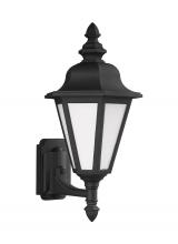 Generation Lighting  89824-12 - Brentwood traditional 1-light outdoor exterior medium uplight wall lantern sconce in black finish wi