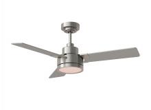 Generation Lighting  3JVR44BSD - Jovie 44" Dimmable Indoor/Outdoor Integrated LED Indoor Brushed Steel Ceiling Fan with Light Kit