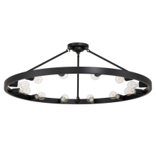 Golden 1019-12SF BLK - Golden Lighting Castile 12-light Semi-Flush Mount in Matte Black