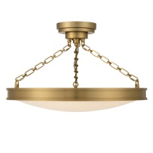 Golden 1700-24SF BCB-EG - Golden Lighting Cameron Integrated LED 24in Semi-Flush Mount in Polished Nickel with Etched Glass