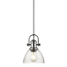  3118-M1L CH-SD - Hines Mini Pendant in Chrome with Seeded Glass