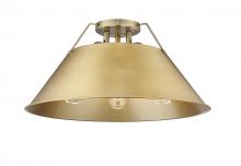  3306-3FM AB-BCB - Orwell AB 3 Light Flush Mount in Aged Brass with Brushed Champagne Bronze shade