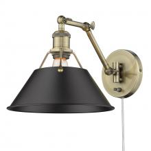 Golden 3306-A1W AB-BLK - Orwell Articulating Wall Sconce in Aged Brass with Matte Black