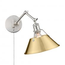  3306-A1W PW-BCB - Orwell PW 1 Light Articulating Wall Sconce in Pewter with Brushed Champagne Bronze shade