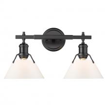  3306-BA2 BLK-OP - Orwell BLK 2 Light Bath Vanity in Matte Black with Opal Glass