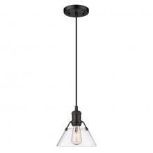  3306-S BLK-CLR - Orwell BLK Small Pendant - 7" in Matte Black with Clear Glass