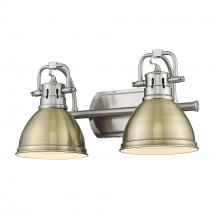  3602-BA2 PW-AB - Duncan 2 Light Bath Vanity in Pewter with Aged Brass Shades