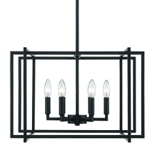  6070-6 BLK-BLK - Tribeca 6-Light Chandelier in Matte Black with Matte Black Accents