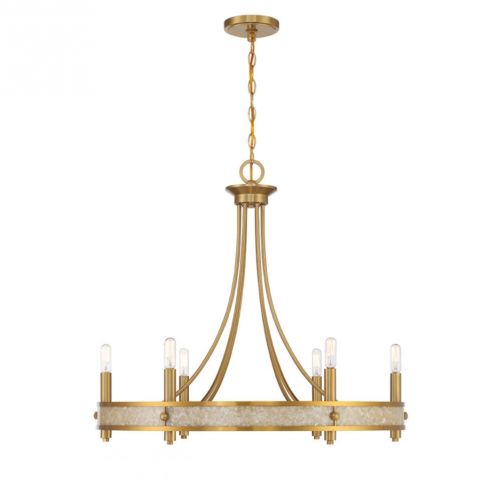 Camden 6-Light Chandelier in Warm Brass