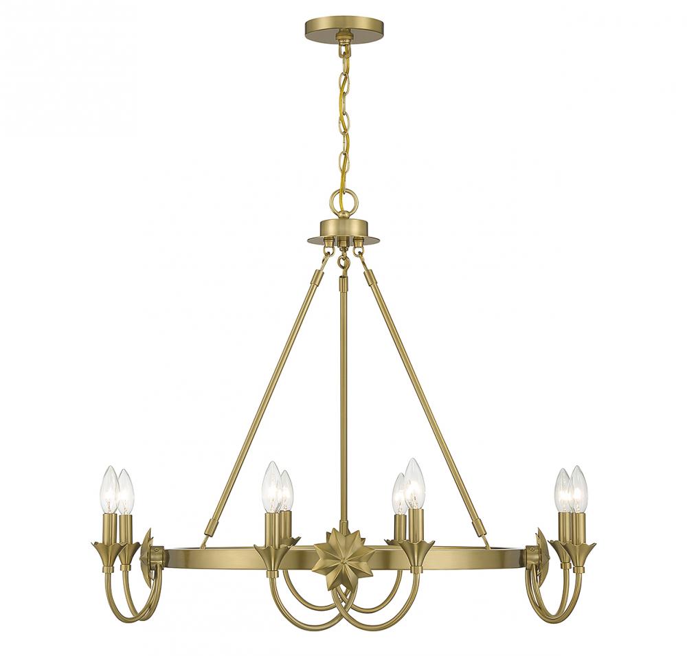 Sullivan 8-Light Chandelier in Warm Brass