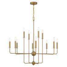  1-4046-12-322 - Avondale 12-Light Chandelier in Warm Brass