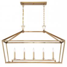  1-424-5-322 - Townsend 5-Light Linear Chandelier in Warm Brass