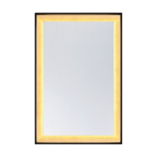 Savoy House Canada 2-1243-48X32 - Corvalis LED Rectangle Frontlit Mirror with Sand Black and Gold Leaf Frame