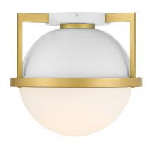 Savoy House Canada 6-4602-1-142 - Carlysle 1-Light Ceiling Light in White with Warm Brass Accents