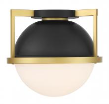 Savoy House Canada 6-4602-1-143 - Carlysle 1-Light Ceiling Light in Matte Black with Warm Brass Accents