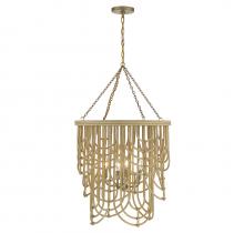 Savoy House Canada 7-7910-4-177 - Bremen 4-Light Pendant in Burnished Brass with Rattan
