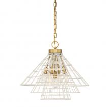 Savoy House Canada 7-8850-5-142 - Lenox 5-Light Pendant in White with Warm Brass Accents