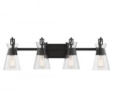  8-1830-4-BK - Lakewood 4-Light Bathroom Vanity Light in Matte Black