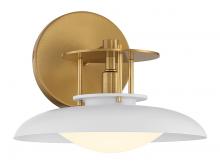 Savoy House Canada 9-1686-1-142 - Gavin 1-Light Wall Sconce in White with Warm Brass Accents