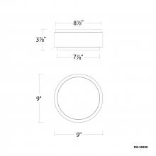  FM-20509-30-WT/AB - Salvo Flush Mount Light