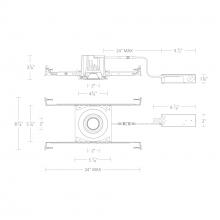  R3BRAN-NWD-BK - Ocular 3.0 Dim-to-Warm Round Adjustable Trim and Remodel Housing with New Construction Frame-In Ki