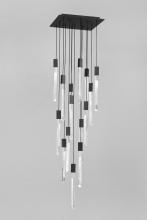 Avenue  HF5415-BLK - Alpine 15-Light Multi Pendant in Black with White Marbelized Glass