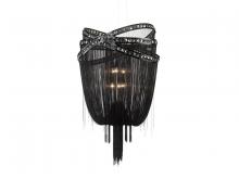  HF1609-BLK - Wilshire Blvd. Collection Black Steel Chain Foyer Hanging Fixture