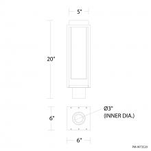 Modern Forms PM-W73520-BK - Framed Outdoor Post Light