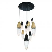 Eurofase Cananda 43859-041 - Ecrou 12 Light Chandelier in Mixed Black + Brass