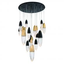 Eurofase Cananda 43860-043 - Ecrou 22 Light Chandelier in Mixed Black + Brass